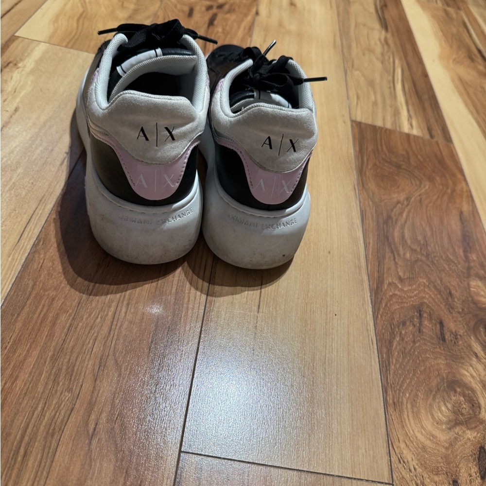 Armani Exchange Women's Black and White Sneakers - Picture 2 of 3